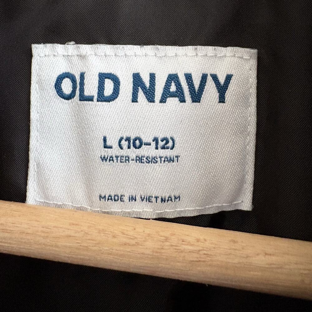 OLD NAVY Girls L 10/12 Black Puffer Vest Zip Front Quilted Water Resistant - Picture 3 of 10